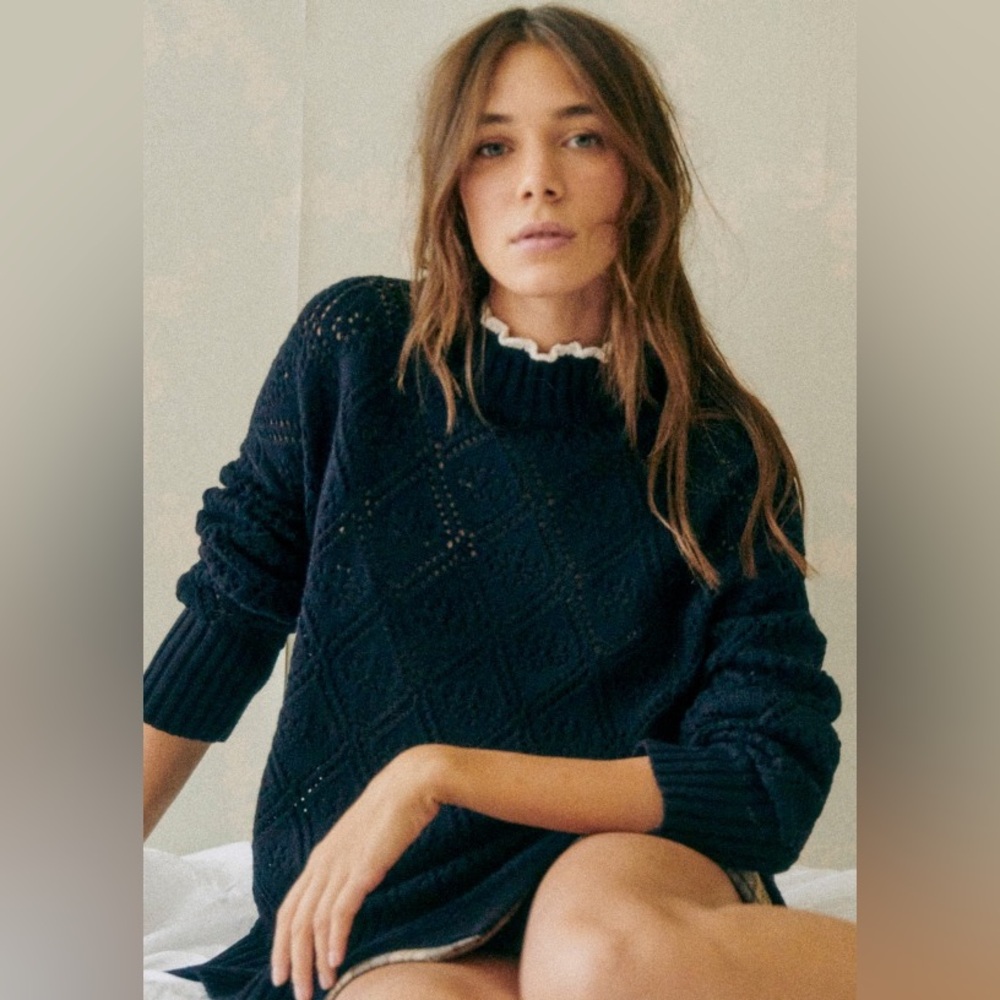 Sezane Laurie Navy Jumper Sweater